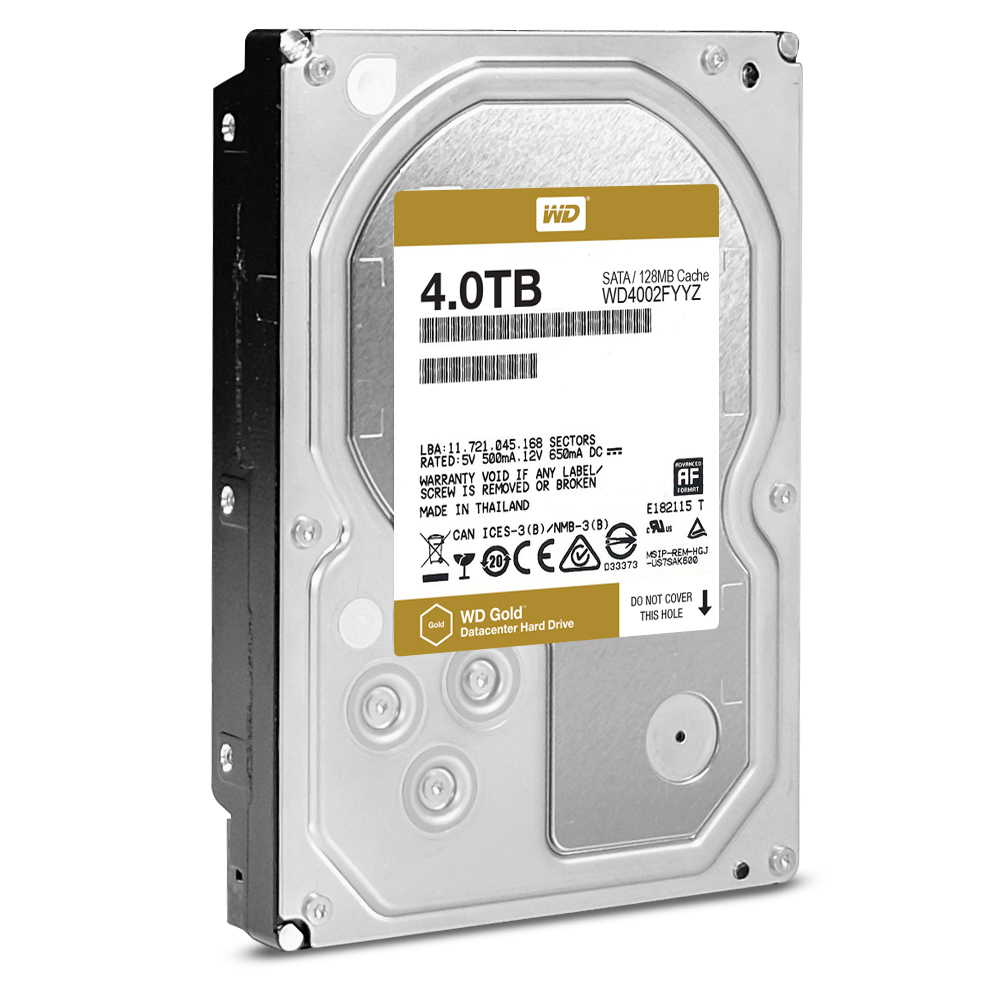 Disco duro - Western Digital Gold WD4002FYYZ, 4TB, 3.5", Serial ATA III, 7200 RPM