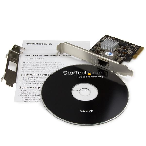 Tarjeta de Red - StarTech.com ST10GSPEXNB Tarjeta Ethernet PCI Express 1 Puerto 10GBase-T/NBASE-T
