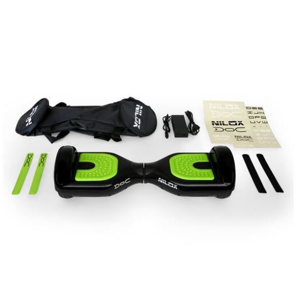 Hoverboard - Nilox Doc Hoverboard BLACK 6.5 + BOLSA, Luces Leds, Negro
