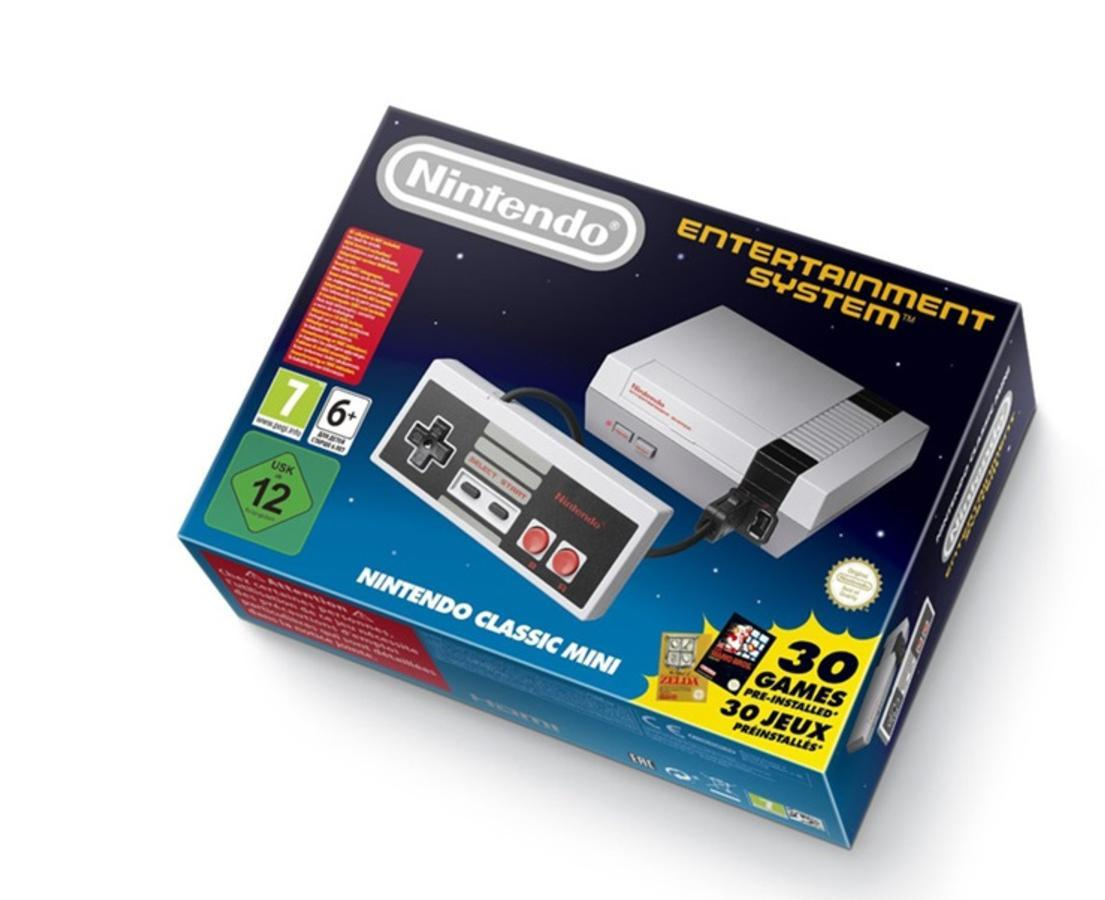 Consola retro - Nintendo Classic Mini HW NES, 30 juegos, Mando, Gris