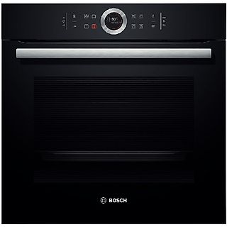 Horno - Bosch SERIE8 HBG675BB1, 71l, multifunción, cristal negro,  13 funciones, pirolítico, A+