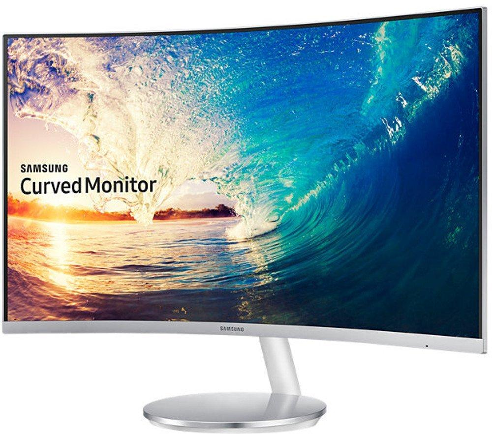 Monitor - Samsung C27F591FDU, 27 pulgadas, FullHD, Curvo, Altavoces, plateado