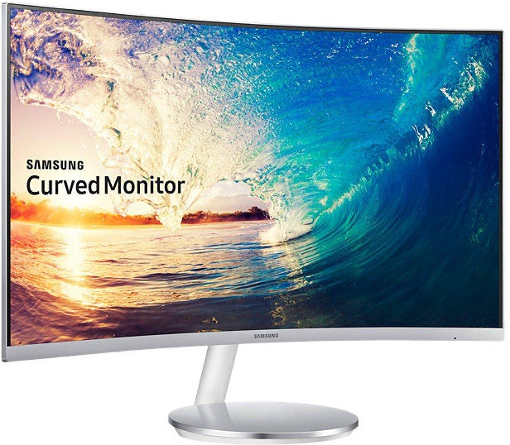 Monitor - Samsung C27F591FDU, 27 pulgadas, FullHD, Curvo, Altavoces, plateado