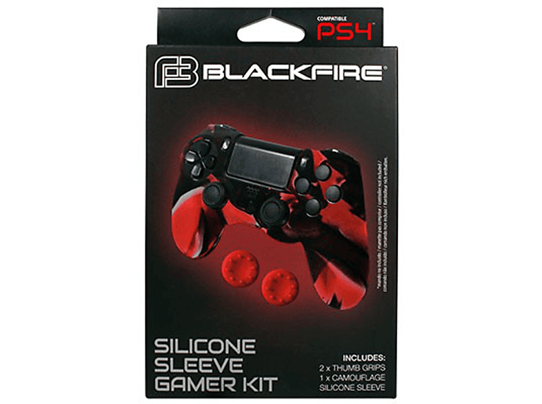 Funda mando PS4 - Ardistel Blackfire Gamer, para + 2 Grips, Rojo, Azul