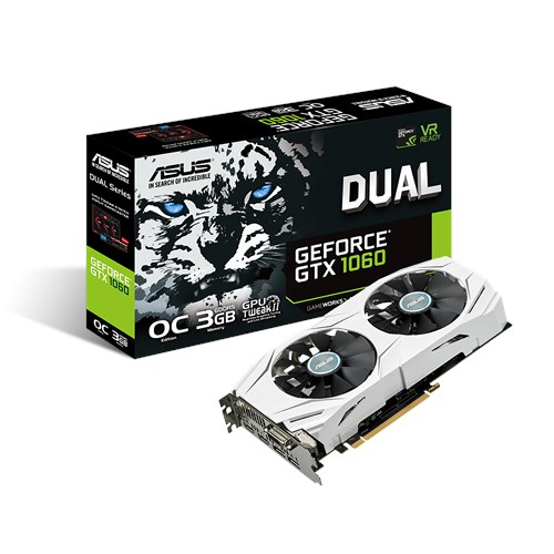 Tarjeta Gráfica - ASUS NVIDIA GeForce GTX1060 O3G Dual, 3GB, GDDR5, 1594 Mhz, 4096 x 2160 p