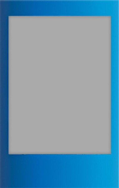 Una imagen cuadrada con marco azul. El área interior es gris claro, lo que sugiere un espacio en blanco o una foto.