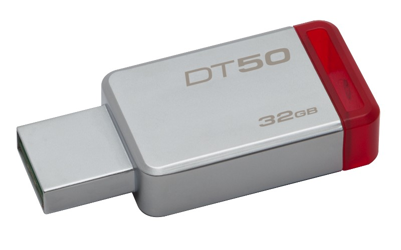 Pendrive 32 GB - Kingston Technology DataTraveler 50 USB 3.0 (3.1 Gen 1) Type-A, Plata y rojo
