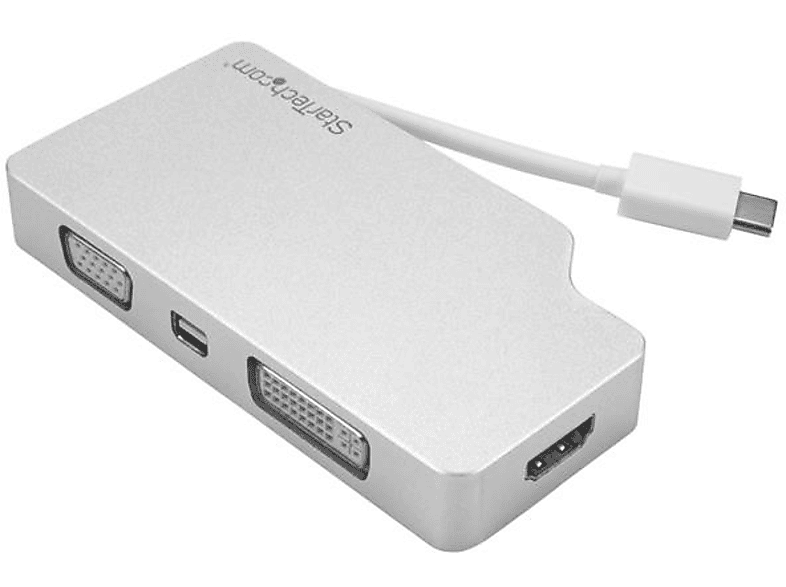 Station StarTech.com CDPVGDVHDMDP Adaptador USB-C a VGA DVI mini DispayPort 4K