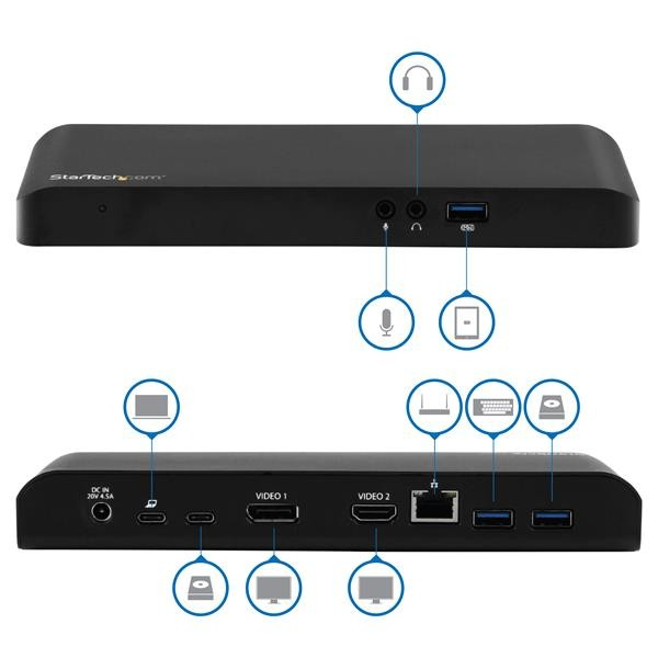 Docking Station - StarTech.com MST30C2DPPD Docking Station USB-C para 2 Monitores MST 4K Windows