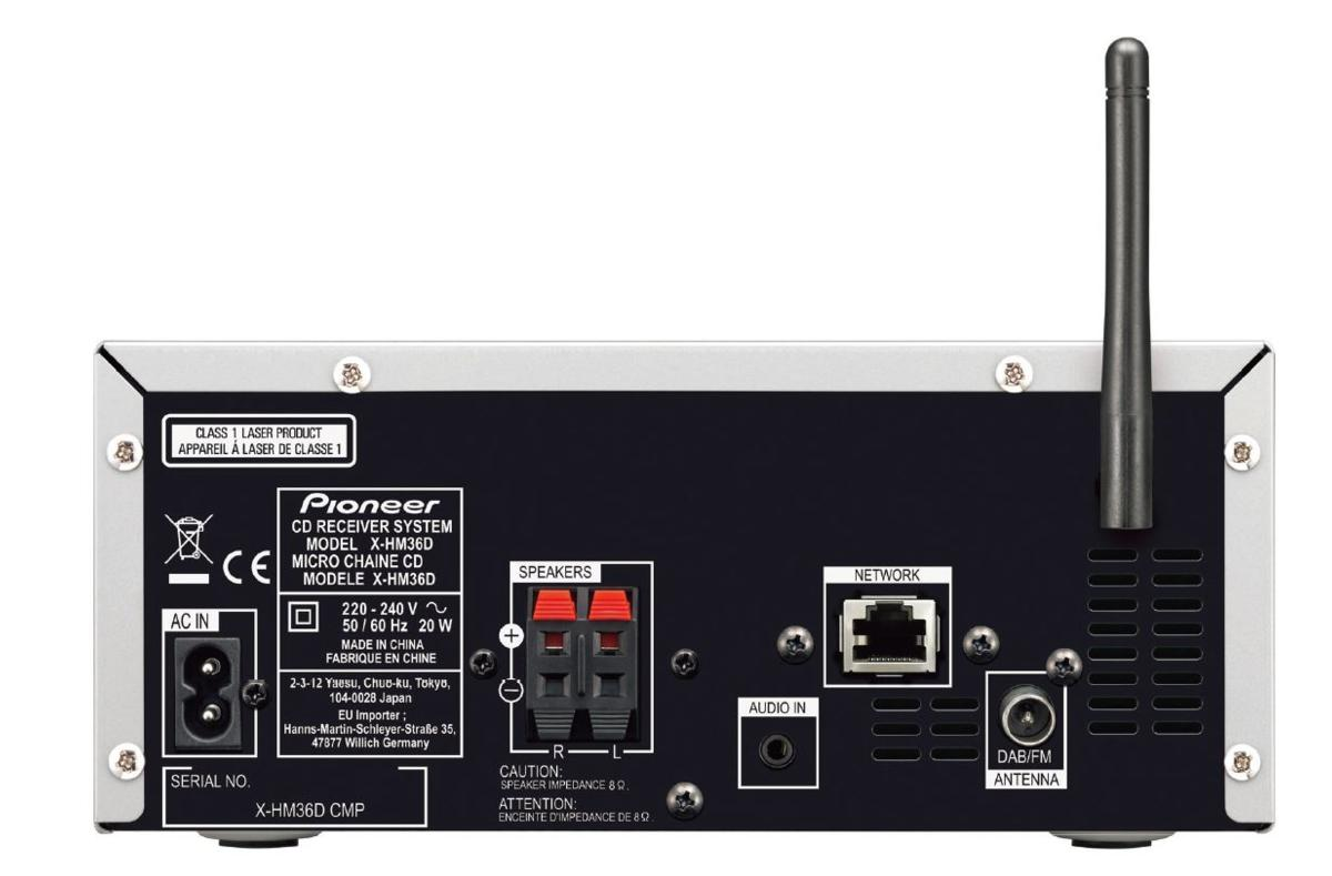 Microcadena - Pioneer X-HM36D-S, 2 altavoces, Wi-Fi, Bluetooth, CD, USB, Radio, Plata