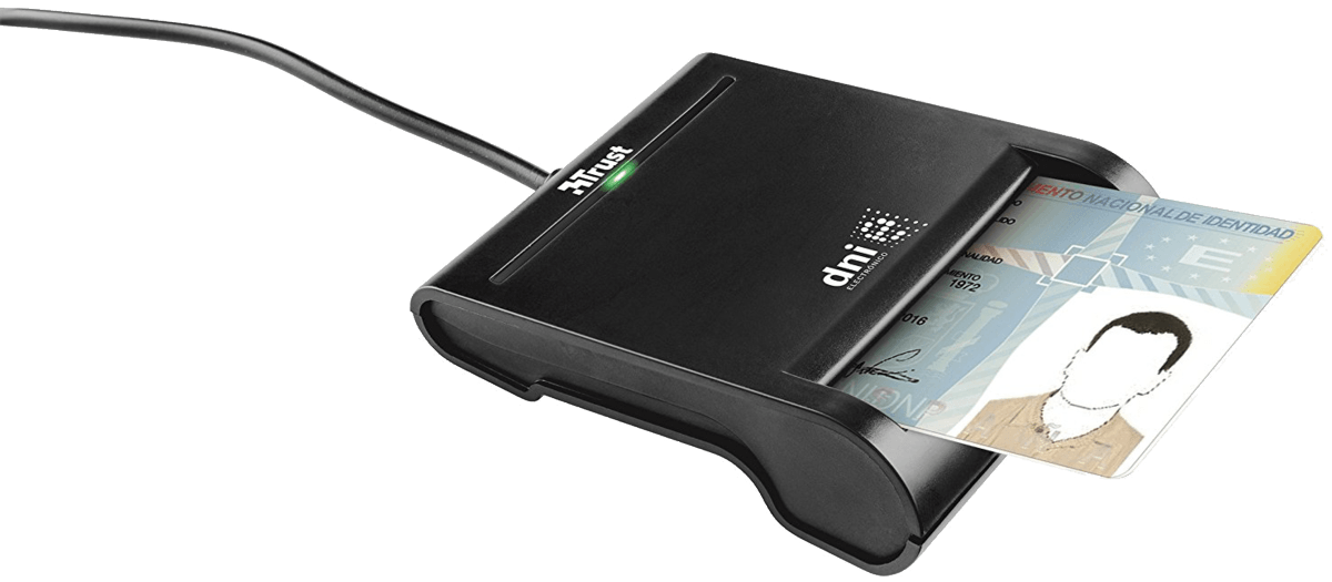 Lector DNI eléctronico - Trust 21111, USB 2.0, Negro