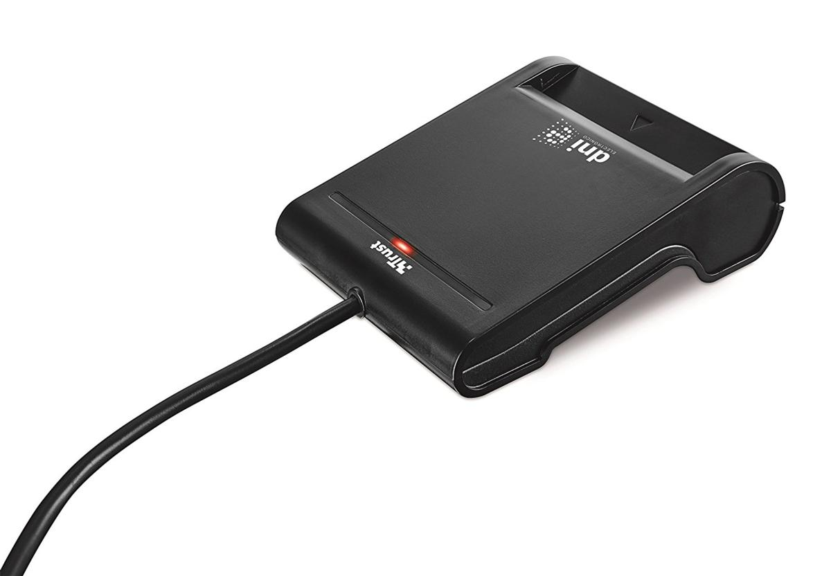 Lector DNI eléctronico - Trust 21111, USB 2.0, Negro