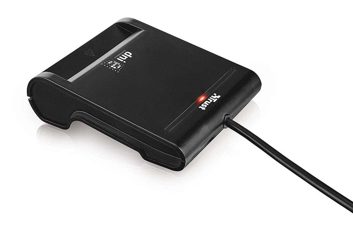 Lector DNI eléctronico - Trust 21111, USB 2.0, Negro