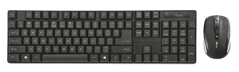 Kit Teclado Y trust ximo rf receptor micro usb inalambrico raton 21135 con combo pack 104 alcance 10 negro qwerty español wireless null diseño compacto 80012001600 10metros