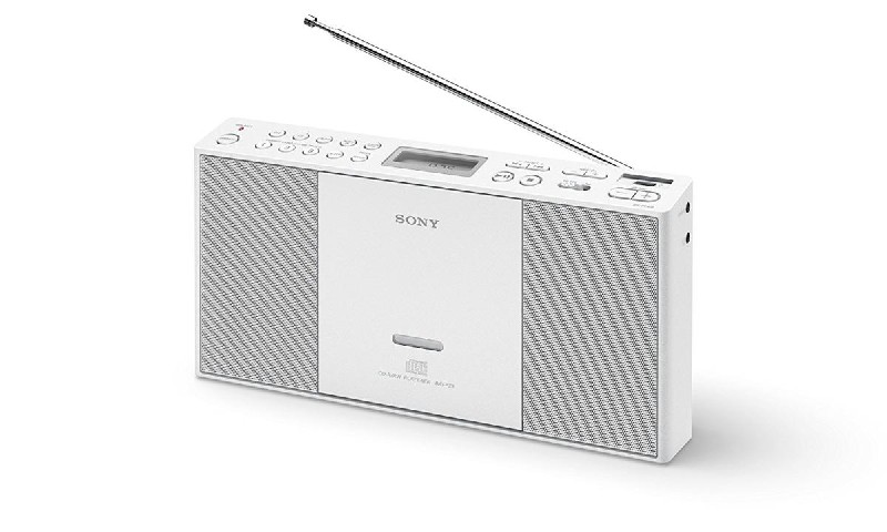 Microcadena - Sony Boombox ZSPE60W.CED, Radio AM/FM, CD, USB, Aux, Blanco
