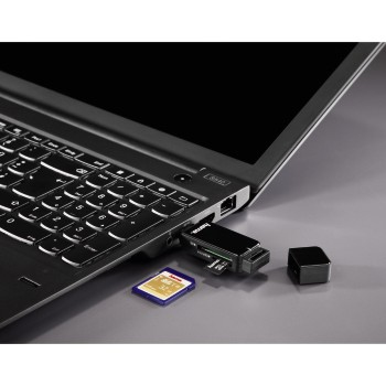 Lector tarjetas - Hama 00123901, USB 3.0, Negro