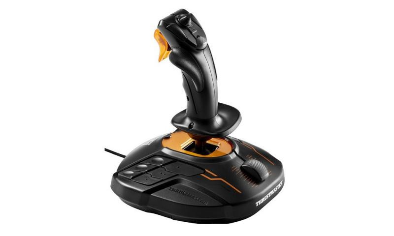 Joystick Pc Thrustmaster t.16000m fcs t16000m 4 ejes 16 botones hat switch point of view de 8 direcciones usb windows tamaño negronaranja tecnología