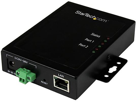 Servidor - StarTech.com NETRS2322P Servidor de Dispositivos Serie a IP 2 Puertos RS232 De Metal