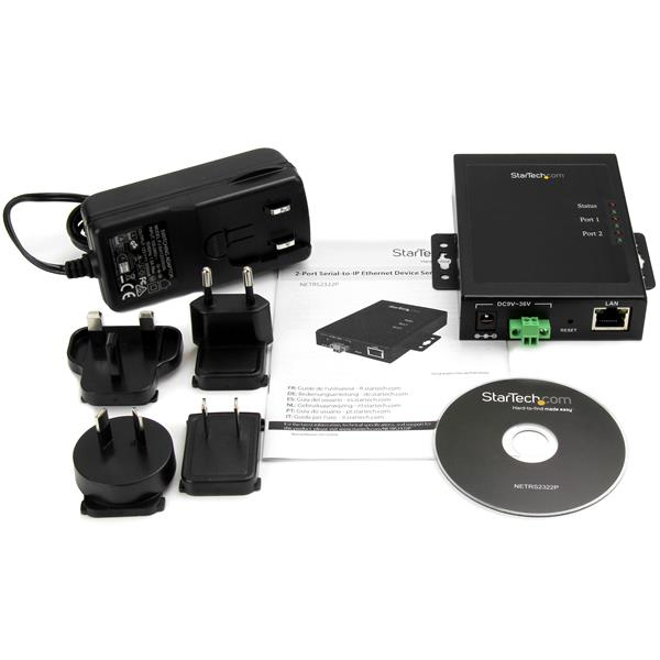Servidor - StarTech.com NETRS2322P Servidor de Dispositivos Serie a IP 2 Puertos RS232 De Metal