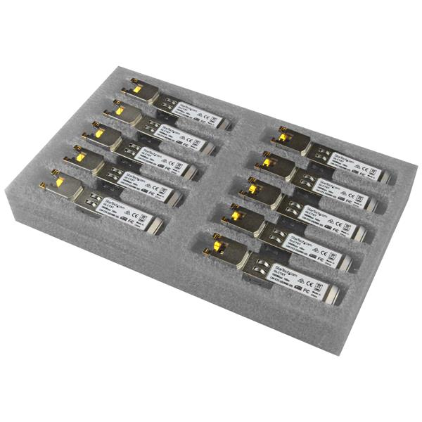 Transceptor SFP - StarTech.com GLCT10PKST Paquete de 10 Modulos SFP RJ45 Transceptores Gigabit Cobre