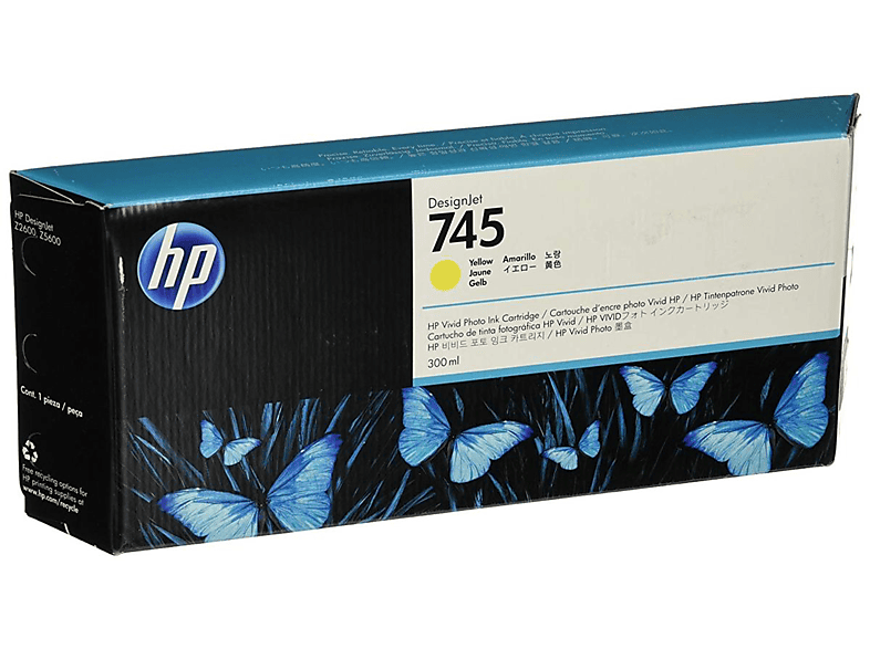 HP 745 300-ml Yellow DesignJet Ink Cartridge