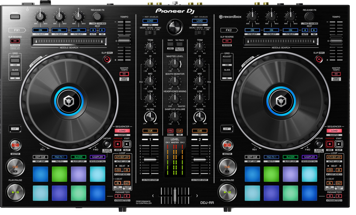 Controladora DJ - Pioneer DDJ-RR, 2 canales, licencia rekordbox dj, 8 Hot Cues, 2 phono