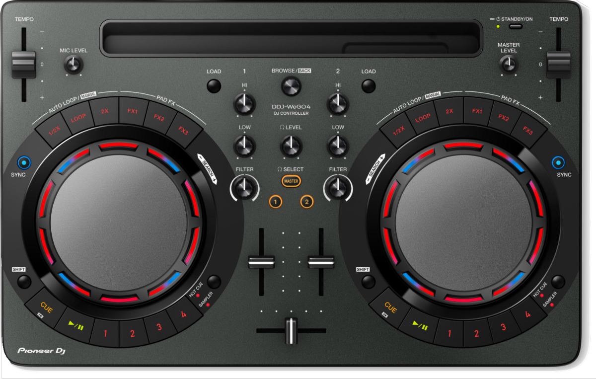 Controlador DJ - Pioneer DDJ-WEGO4-K, 2 canales, USB, rekordbox dj, Jog Wheels, Negro