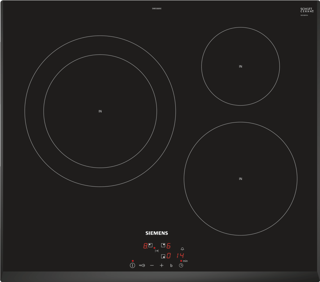 Encimera - Siemens Eh651Bjb1E, Eléctrica, Inducción, 3 zonas, 28 cm
