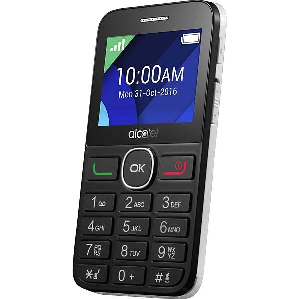 Móvil - Alcatel 20.08, 2.4 P, Bluetooth, Rádio FM, Negro y Blanco
