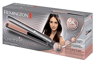 Sabueso Peticionario Enfatizar Plancha de pelo | Remington S8598, Revestimiento cerámico, Keratina y  aceite de almendras, 5 niveles, Gris