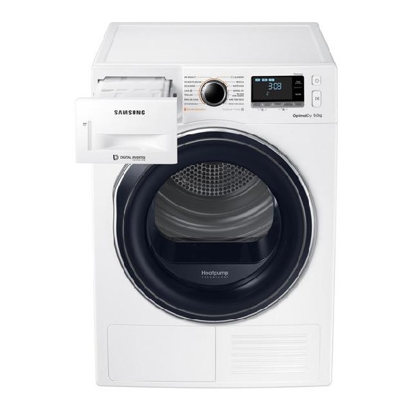 Secadora - Samsung DV90M6200CW/EC, 9kg, Bomba de calor, A+++, Blanco