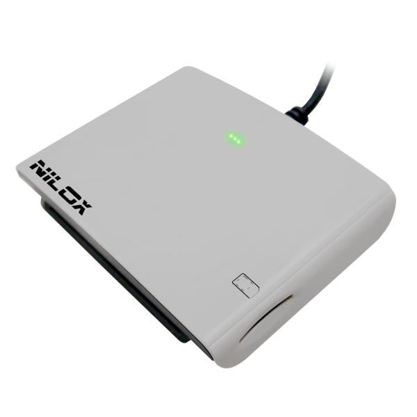 Lector de tarjetas - Nilox 10NXCR12SM003, USB 2.0, Blanco
