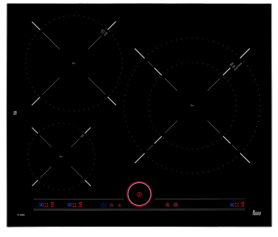 Encimera - Teka IT 6350, Eléctrica, Inducción, 3 zonas, 30 cm, Negro