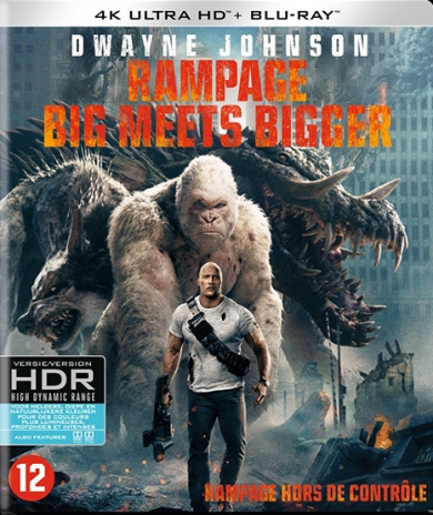 Rampage Big meets bigger, (Blu-Ray 4K Ultra HD) BILINGUAL -CAST: DWAYNE JOHNSON, NAOMIE HARRIS. BRUH