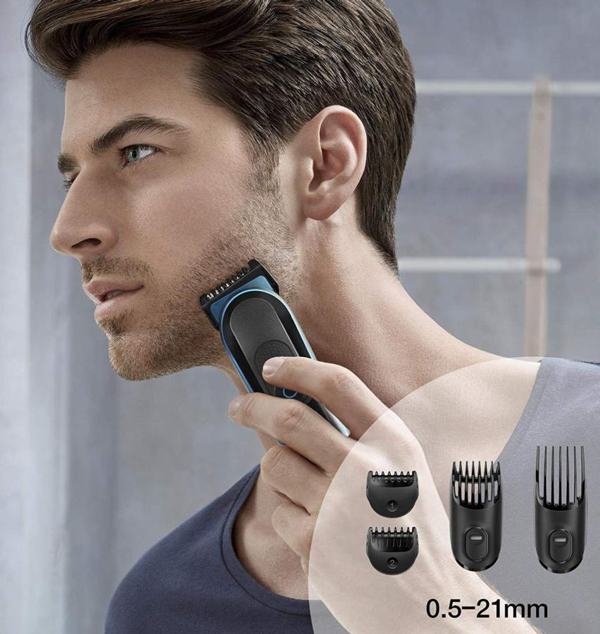 Afeitadora multifunción - Braun MGK3080, Barbero, Cortapelos, 13 posiciones, Indicador LED, Seco y húmedo,