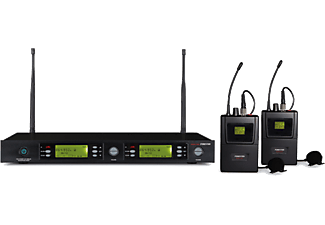 Micrófonos inalámbricos Fonestar MSH-892, Receptor, Doble petaca UHF, 2 micrófonos de solapa,