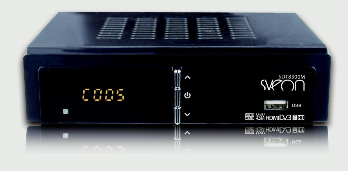Sintonizador TDT - Sveon SDT8300M, TDT HD, MKV, USB, Compatible con discos de 4 TB, Negro