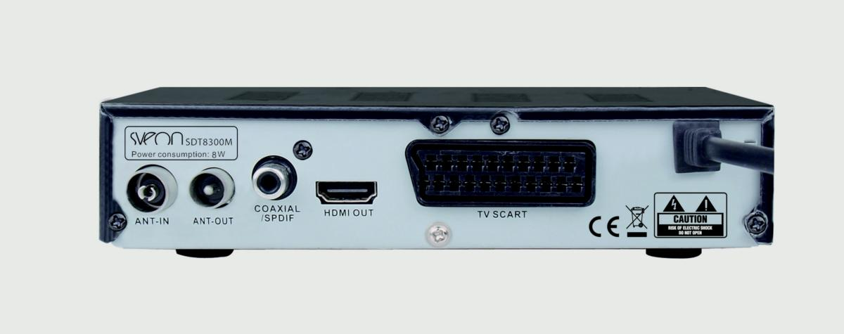Sintonizador TDT - Sveon SDT8300M, TDT HD, MKV, USB, Compatible con discos de 4 TB, Negro