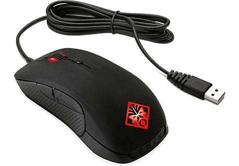 Ratón gaming - HP OMEN SteelSeries, Retroiluminado, Negro y rojo