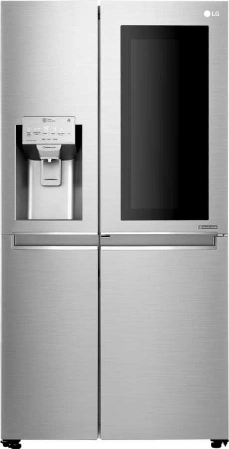 Frigorífico americano - LG GSX960NSAZ, 601 L, InstaView, Dispensador de hielo SpacePlus, Inox