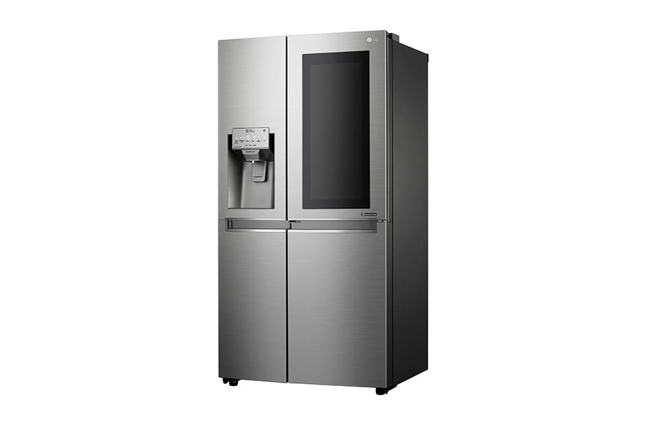 Frigorífico americano - LG GSX960NSAZ, 601 L, InstaView, Dispensador de hielo SpacePlus, Inox
