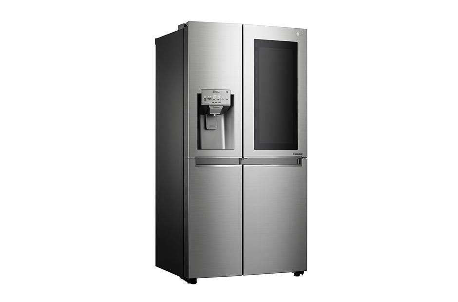 Frigorífico americano - LG GSX960NSAZ, 601 L, InstaView, Dispensador de hielo SpacePlus, Inox