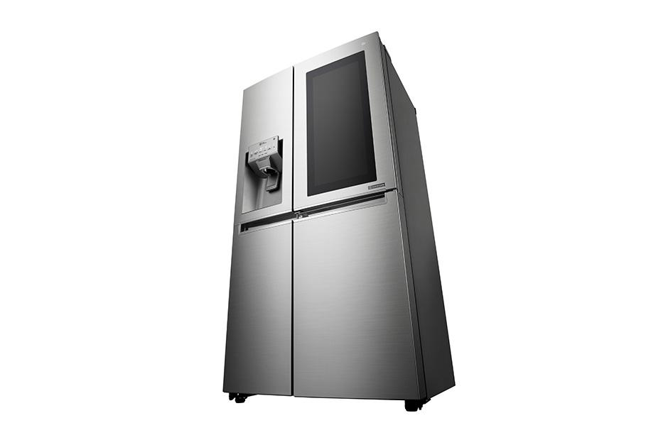 Frigorífico americano - LG GSX960NSAZ, 601 L, InstaView, Dispensador de hielo SpacePlus, Inox