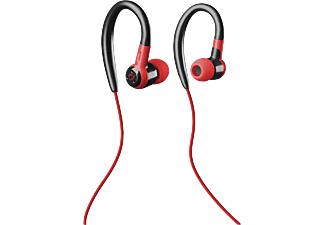 CELLULARLINE Play - Écouteurs avec crochets auriculaires (In-ear, Rouge/Noir)