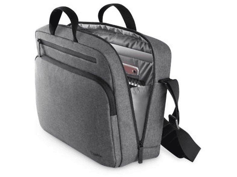 Maletín para portátil de hasta 15.6 pulgadas - Belkin Classic Pro, Messenger case, Negro, Gris,