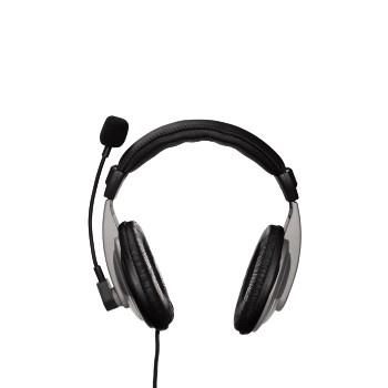 Auriculares con cable - Hama AH-100 Binaurale Diadema Negro, Plata auricular con micrófono