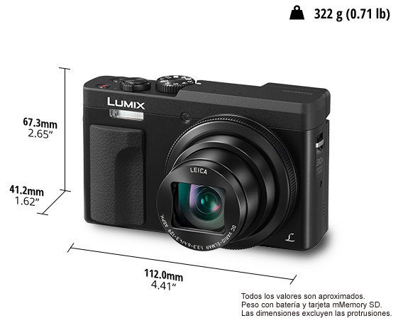 Cámara - Panasonic Lumix DC-TZ90 negro, 20.3MP, 1/2.3" MOS, vídeo 4K