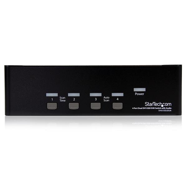 Switch KVM - StarTech.com SV431DD2DUA Conmutador KVM con audio de 4 Puertos DVI USB
