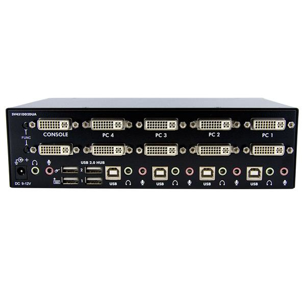 Switch KVM - StarTech.com SV431DD2DUA Conmutador KVM con audio de 4 Puertos DVI USB