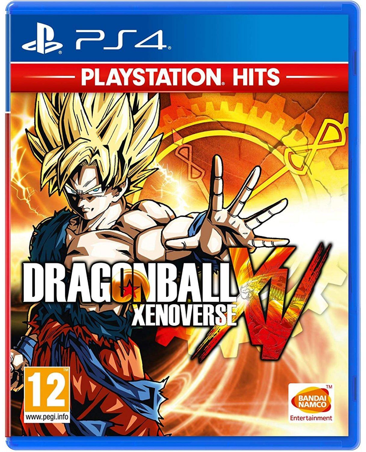 Boîte de jeu Dragon Ball Xenoverse XIV. Comporte un personnage aux cheveux blonds hérissés et le titre du jeu.
